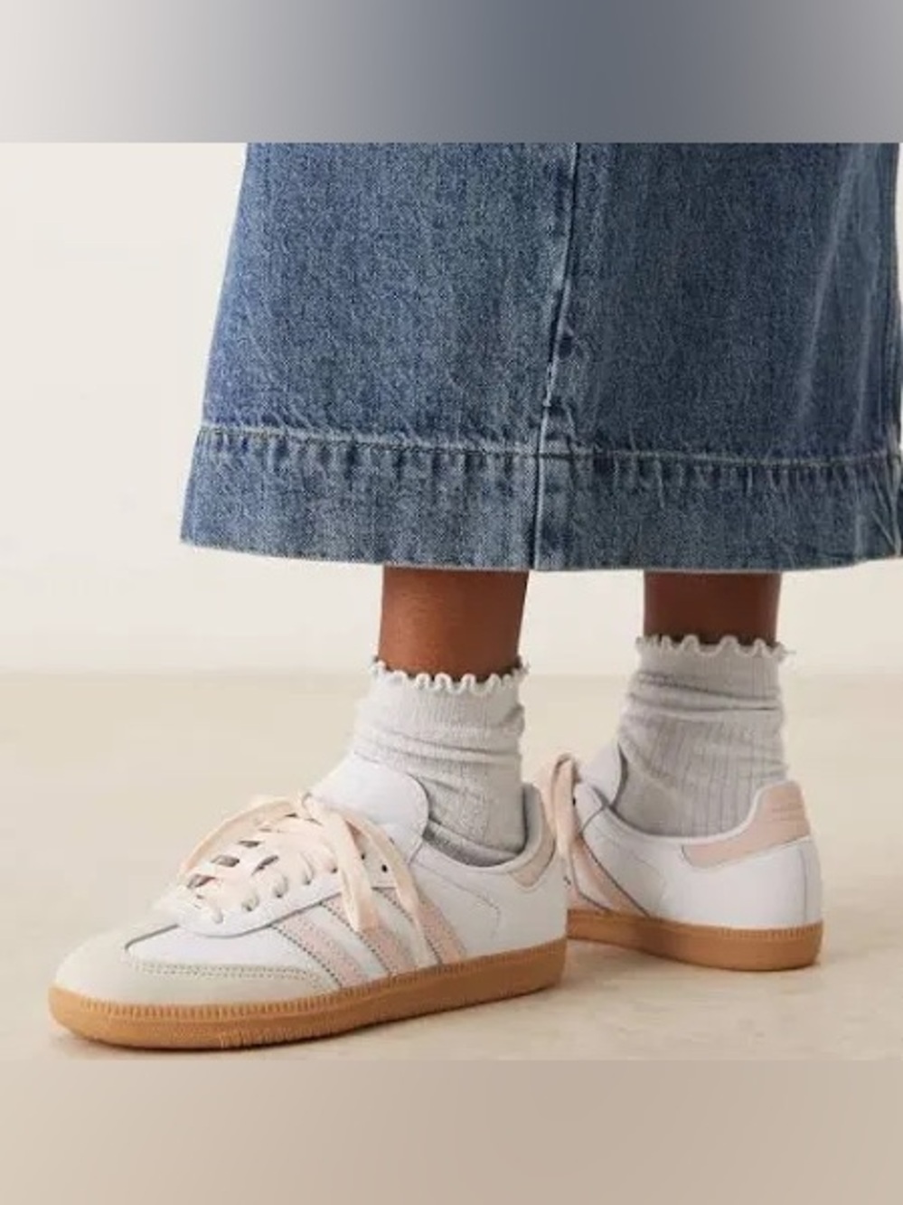 adidas | Women's White and Light Pink Samba OG Sneakers